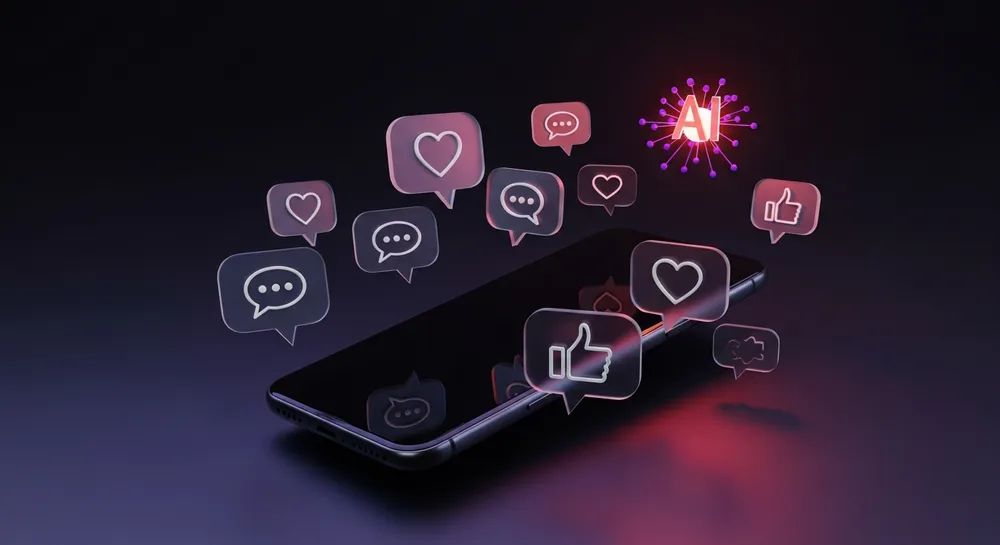 AI a social mediában illusztráció