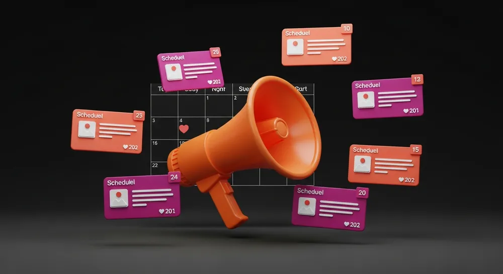 Social media menedzsment illusztráció