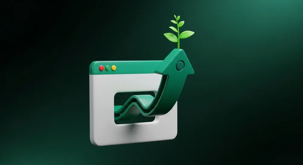 Weboldal mint befektetés illusztráció
