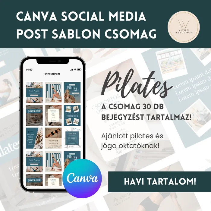 Canva Social Media poszt sabloncsomag – Pilates és Jóga