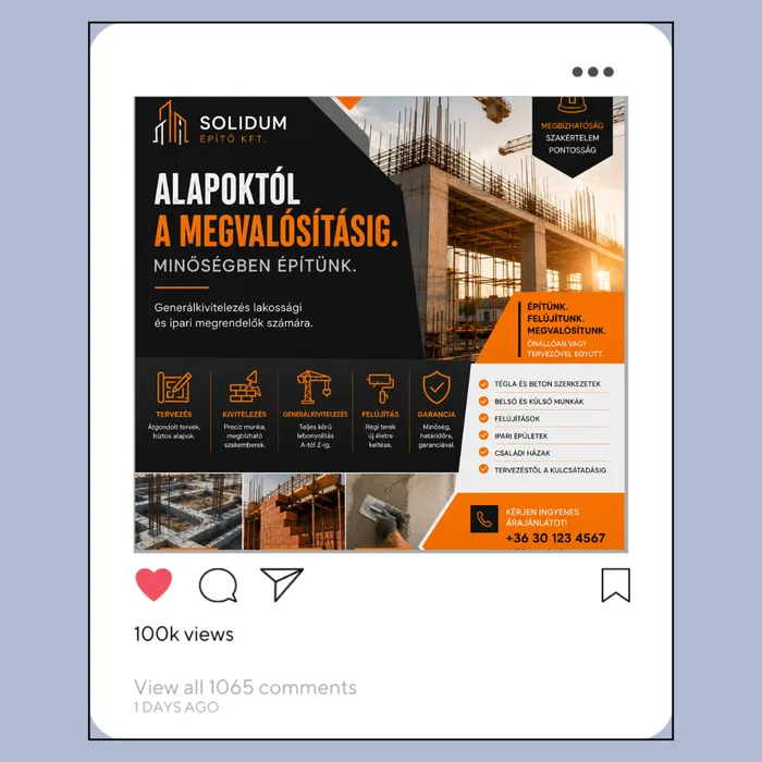 Solidum Építő Kft. Instagram poszt